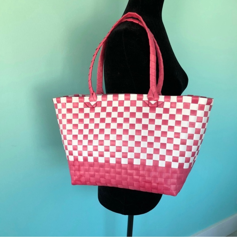 Pink & White Checkered Bag
